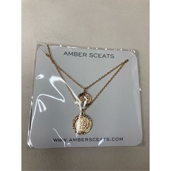 AMBER SCEATS Double Coin Necklace - Picture 1 of 5